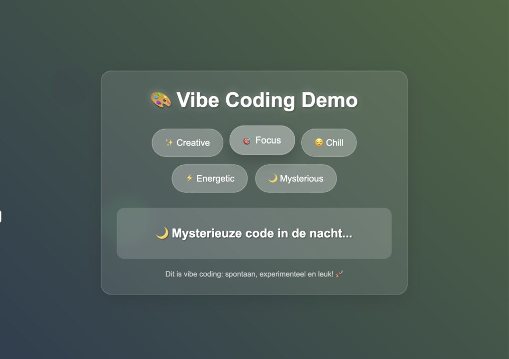 vibe coding voorbeeld